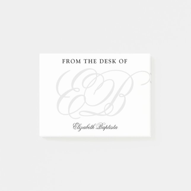 Minimalist Monogram Professional Elegant Post-it Notes (Front)