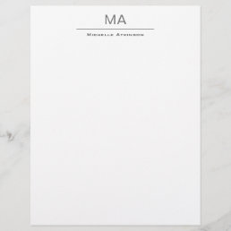Minimalist Monogram Professional Plain Simple Letterhead
