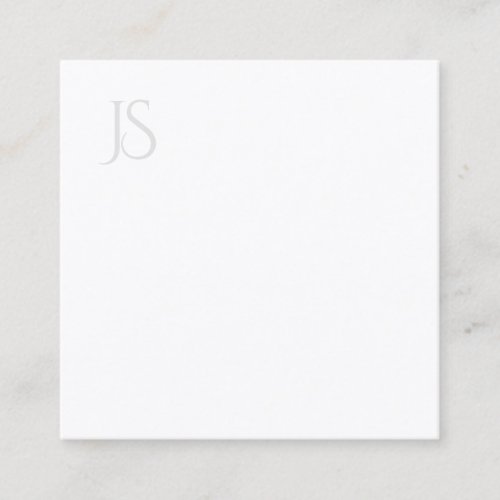 Minimalist Monogram Professional Template Elegant Square Business Card