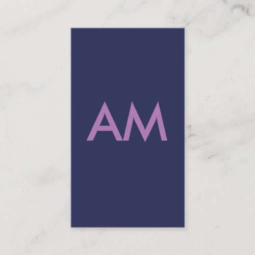 Minimalist Monogram Purple Business Card