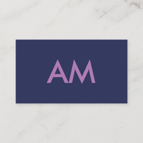 Minimalist Monogram Purple Business Card