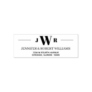 Minimalist Monogram Return Address Self-inking Stamp