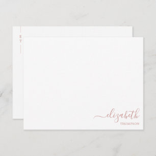 Minimalist Monogram Rose Mauve Simple  Note Card