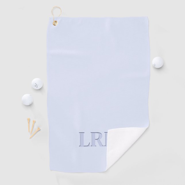 Minimalist Monogram Shadow Font Boho Blue Golf Towel (InSitu)