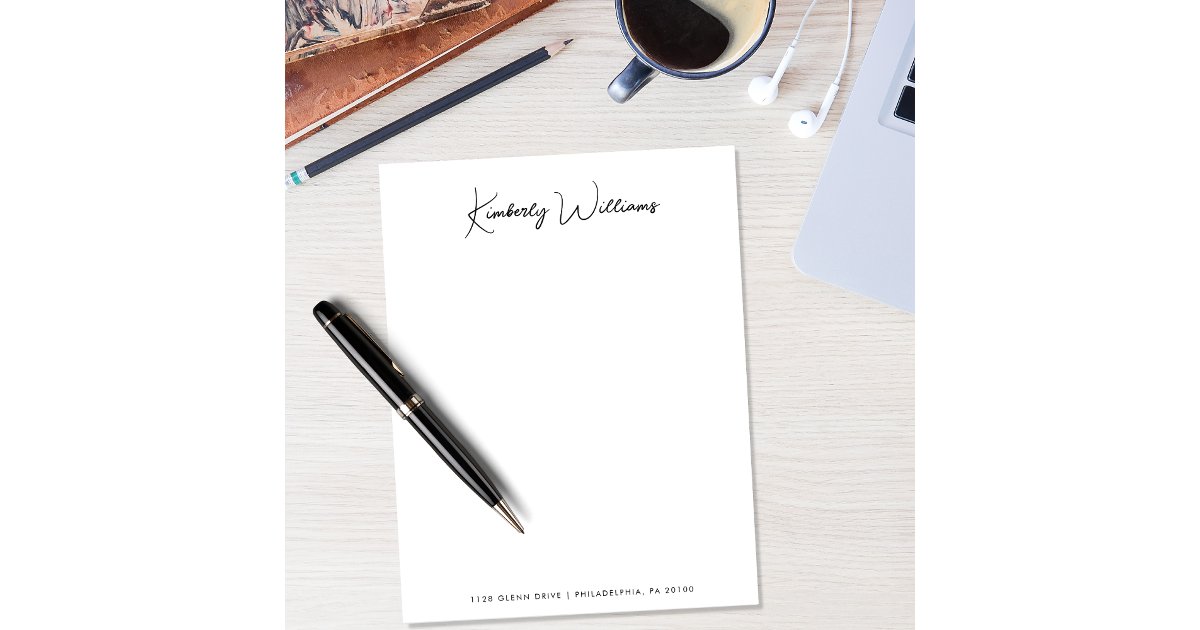 Personalized Script Monogram Minimalist Monogram Signature Script Personalized Letterhead | Zazzle