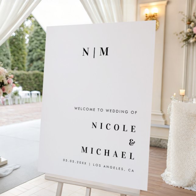 Minimalist Monogram Simple Wedding Welcome Sign (Creator Uploaded)