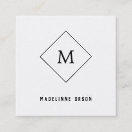 Minimalist Monogram Square Business Card