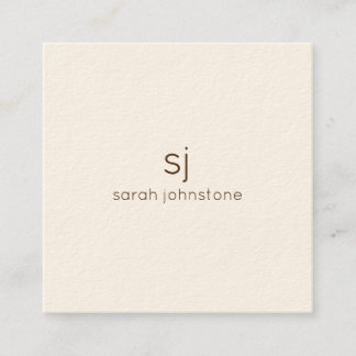 Minimalist monogram square business card