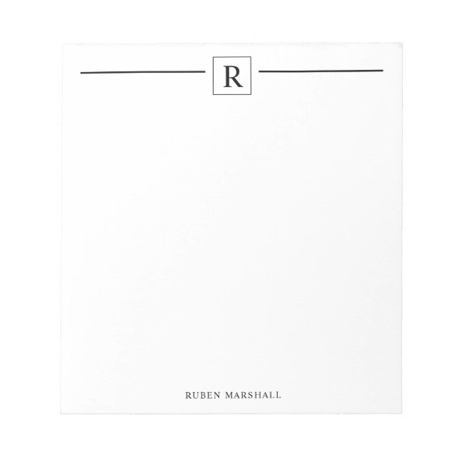 Minimalist Monogram Square Notepad (Front)