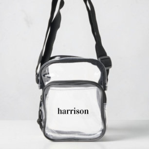 Minimalist Monogram Stadium Clear Crossbody Bag