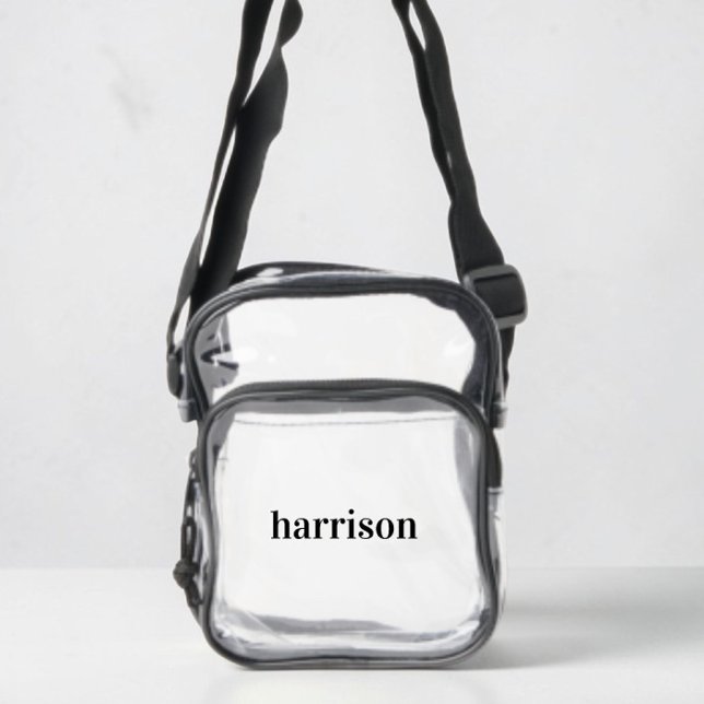 Minimalist Monogram Stadium Clear Crossbody Bag (Minimalist Monogram Stadium Clear Crossbody Bag)