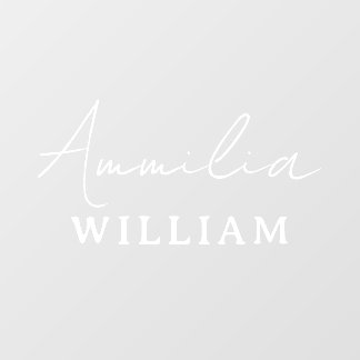 Minimalist Monogram Stylish Nameplate Window Cling