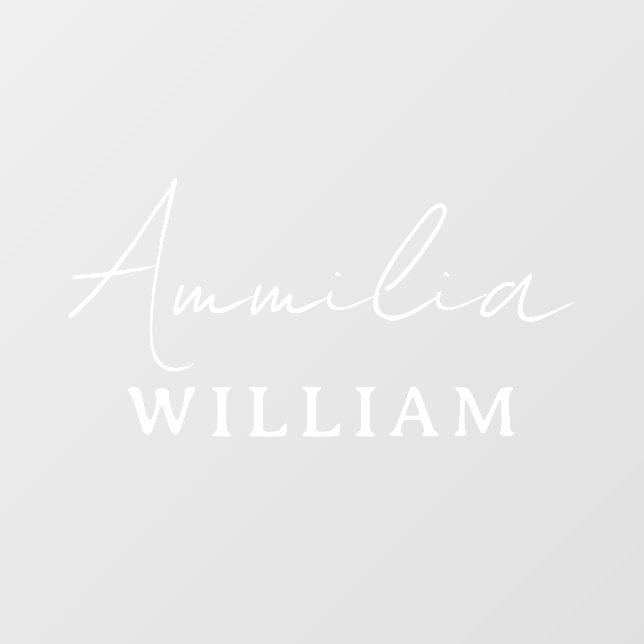 Minimalist Monogram Stylish Nameplate Window Cling (Sheet)