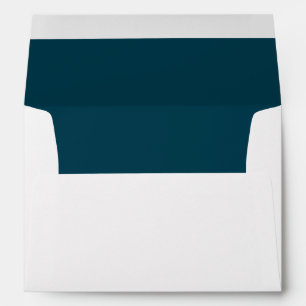 Minimalist Monogram Teal Blue Note Card Envelope