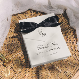 Minimalist Monogram Thank You Editorial Wedding Favor Boxes