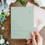 Minimalist Monogram Trendy Chic Pistachio Wedding Invitation<br><div class="desc">Minimalist Monogram Trendy Chic Typography Wedding Invitation in Pistachio Mint Green</div>