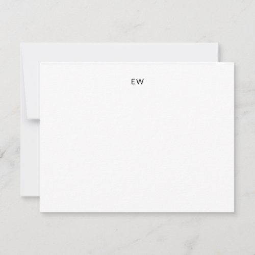 Minimalist Monogram Two Letter Initials Note Card