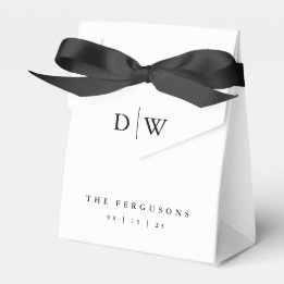 Minimalist Monogram Wedding Favor Boxes