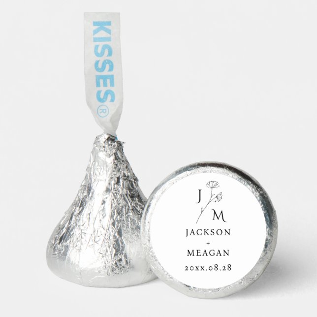 Minimalist Monogram Wedding Hershey's Candy Favors (Front)