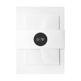 Minimalist Monogram Wedding Invitation Belly Band