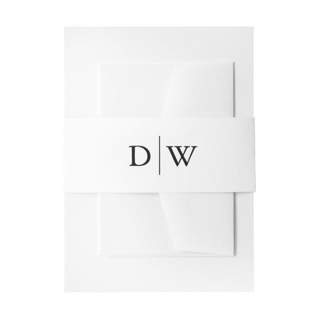 Minimalist Monogram Wedding Invitation Belly Band (Front Example)