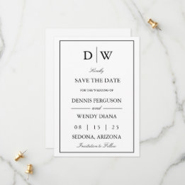 Minimalist Monogram Wedding Save The Date