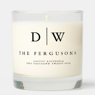 Minimalist Monogram Wedding Scented Candle