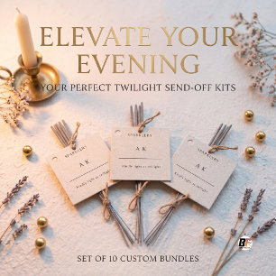 Minimalist Monogram Wedding Sparkler Favor Tags