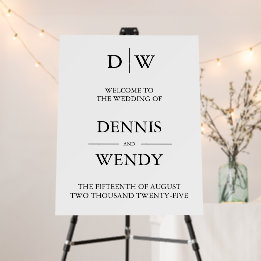 Minimalist Monogram Wedding Welcome Sign