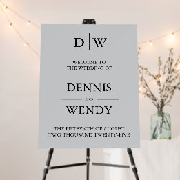 Minimalist Monogram Wedding Welcome Sign
