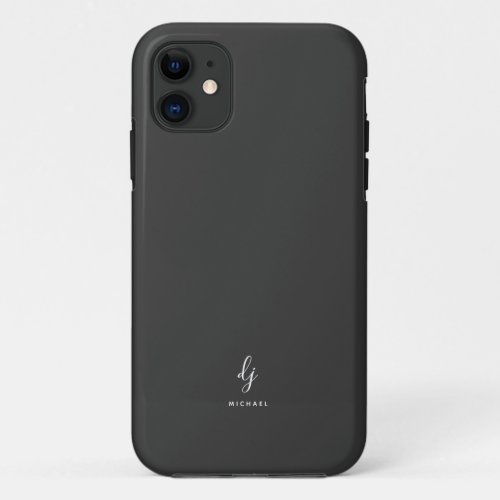 Minimalist Monogram with Name iPhone 11 Case