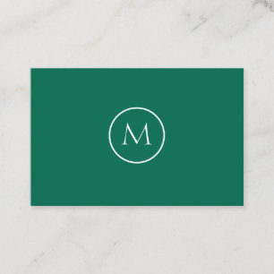 Minimalist Monogrammed Elegant Bottle Green Business Card