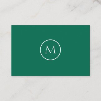 Minimalist Monogrammed Elegant Bottle Green