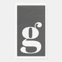 Minimalist Monogrammed Initial Bold Black