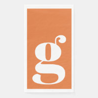 Minimalist Monogrammed Initial Bold Burnt Orange