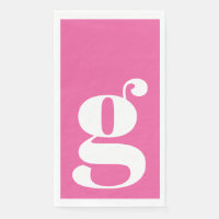 Minimalist Monogrammed Initial Bold Hot Pink