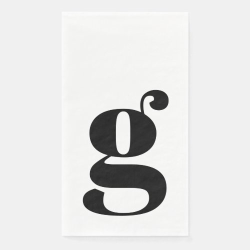 Minimalist Monogrammed Initial Bold White Paper Guest Towels