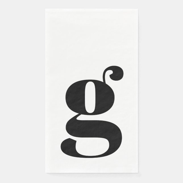 Minimalist Monogrammed Initial Bold White Paper Guest Towels (Front)