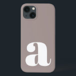 Minimalist Monogrammed Initial in Taupe Brown iPhone 13 Case<br><div class="desc">Minimalist Monogrammed Initial in Taupe Brown iPhone 13 Case. Please message me if you need help with letter placement.</div>