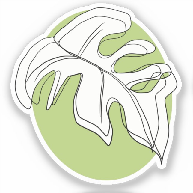 Minimalist Monstera Leaf Geometric Shape   Sticker (Front)