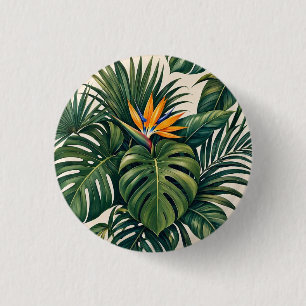 Minimalist Monstera Leaf Tropical Pin Button