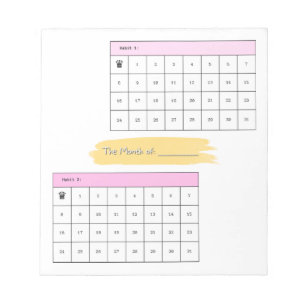 Minimalist Monthly Habit Tracker Notepad