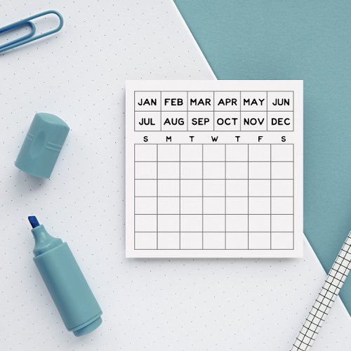 Minimalist Monthly Planner Mini Calendar Post_it Notes