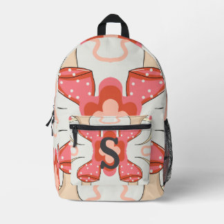 Minimalist Moon and Mushrooms | cool Printed Backpack