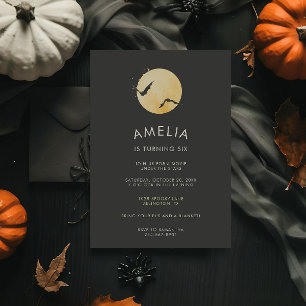 Minimalist Moon Fall Birthday Invitation