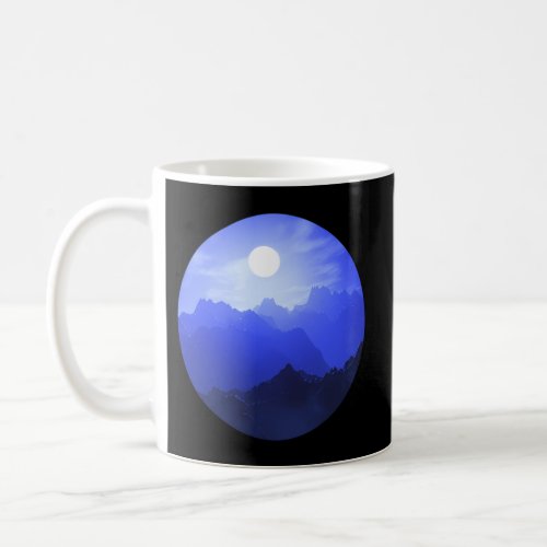 Minimalist Moon Over Mountains Coffee Mug
