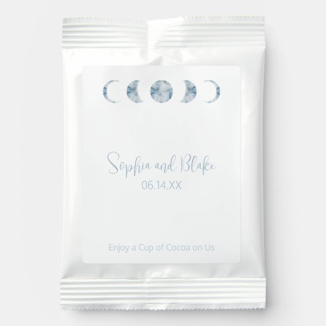 Minimalist Moon Phases Celestial Cocoa Drink Mix (Front)