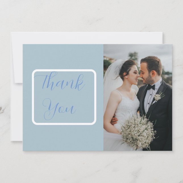 Minimalist Moon Phases Celestial Photo Thank You Card (Front)