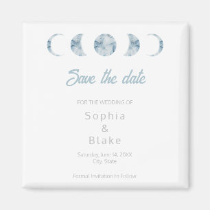 Minimalist Moon Phases Celestial Save the Date Magnet