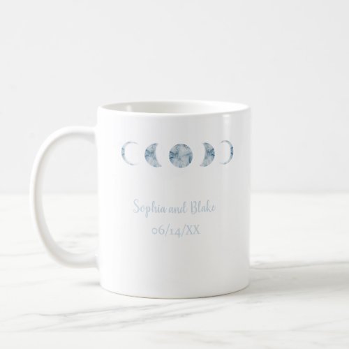 Minimalist Moon Phases Celestial Wedding Coffee Mug